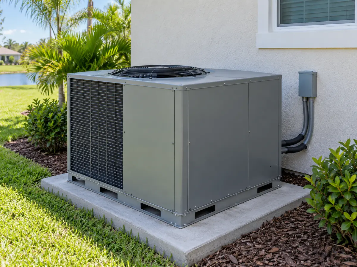 Outdoor packaged air conditioning and heat pump unit